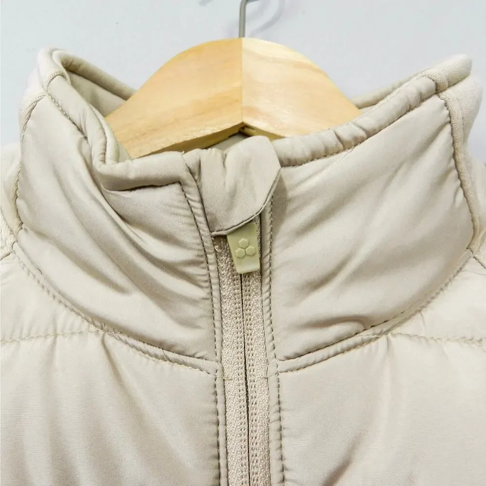 Tek Gear Quilted Vest‎ Size L Beige Fleece Minimalist Athleisure Layering Jacket